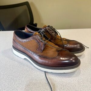 Penny Lane Compton Wingtip Derby Oxford Dress Shoes Cognac Brown Men’s Size 8